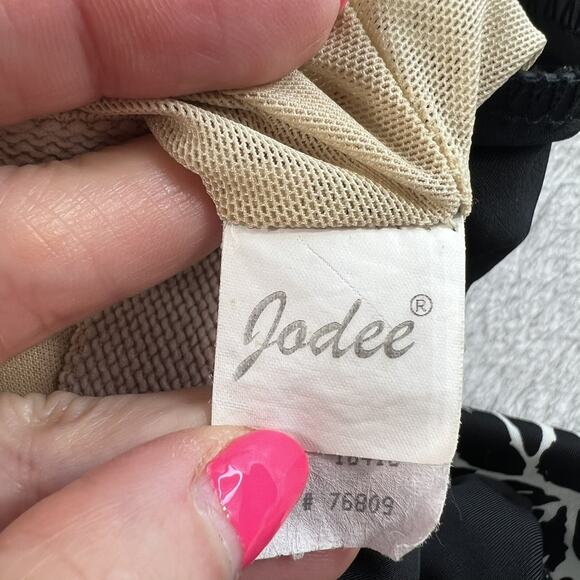 Jodee Size 14 Tankini Swimsuit Top Women's Black White Abstract Print Shelf Bra - Picture 7 of 10